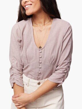 NWT ABLE Clothing Blanche Blouse - Dusty Lilac - Size Medium
